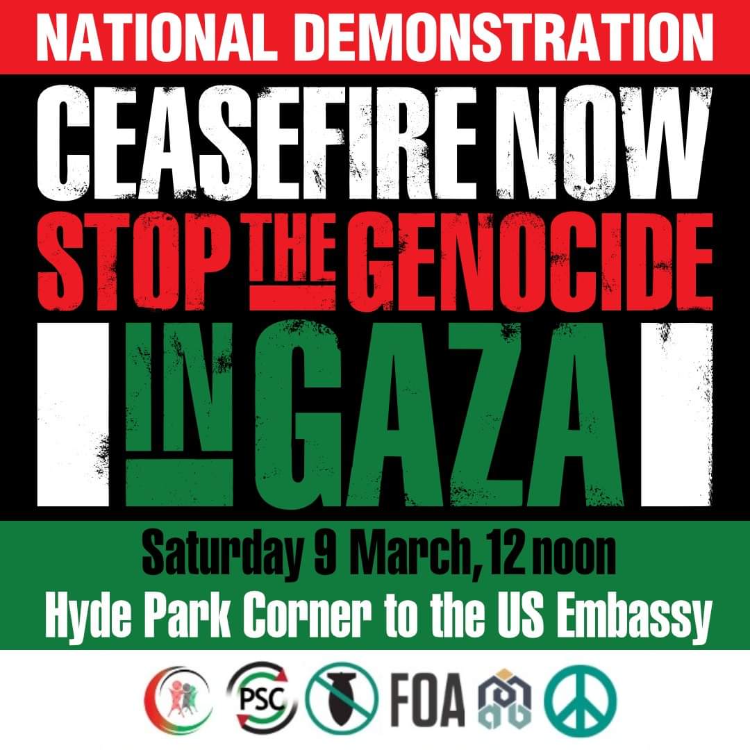 📣 National Demonstration - Ceasefire Now, Stop the Genocide in Gaza