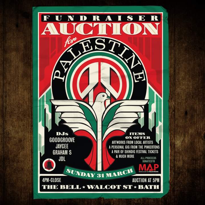 📢📣📢 AUCTION FOR PALESTINE AT THE BELL ON WALCOT ST