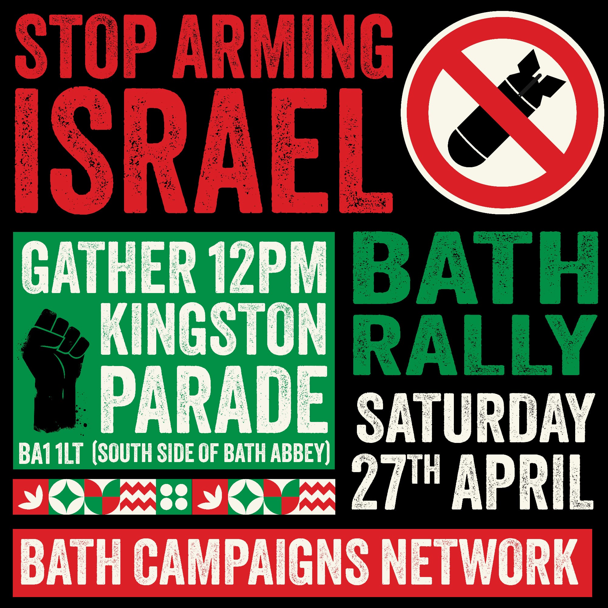 📣 Stop Arming Israel - Bath Rally